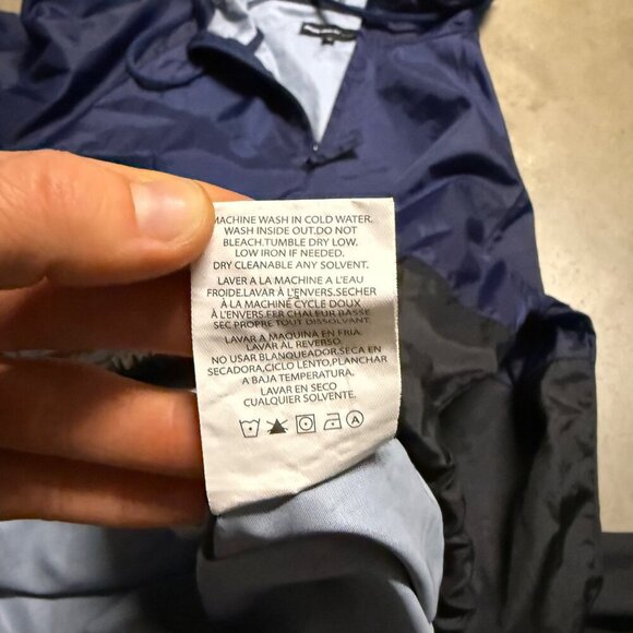 Molokai Surf‎ Co. Mens Navy Black Pullover Hooded Jacket M Packable ventilated - Picture 8 of 10